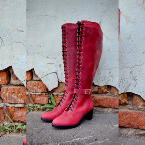 Fantasy women’s boots / Made to order knee-high custom larp/cosplay leather footwear