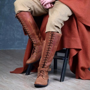 Fantasy leather boots / Made to order knee-high custom larp/cosplay footwear