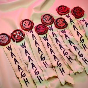 Purity Seal; ork wagh seal pin brooch red reflective mirror sign image 2