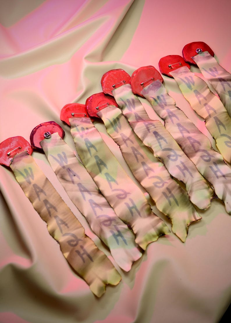 Purity Seal; ork wagh seal pin brooch red reflective mirror sign image 3