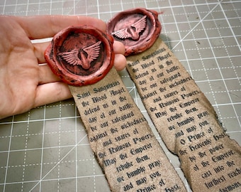 Blood Angels Purity Seal; sturdy resin seal pin brooch red reflective mirror sign