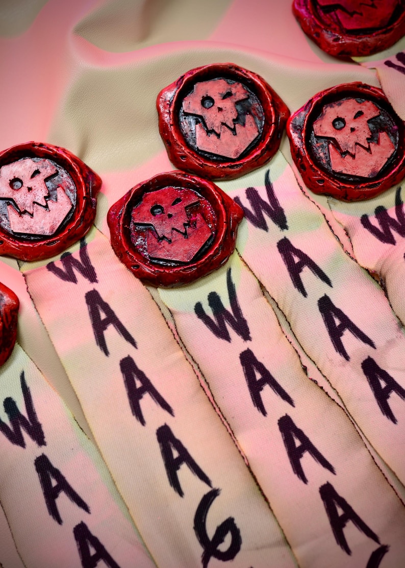 Purity Seal; ork wagh seal pin brooch red reflective mirror sign image 1