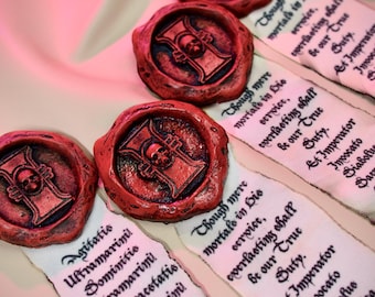 Inquisition Purity Seal; sturdy resin seal pin brooch red reflective mirror sign