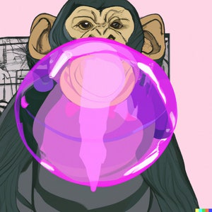 Affe und das Bubble Gum