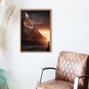Mount-Doom-White-Border-Digital Download - 24x36 Inches Poster Size Digital Download
