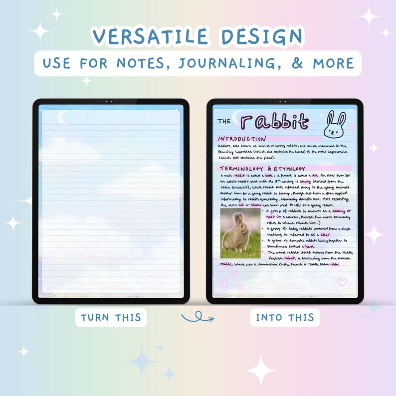 BUNDLE Cute Digital Notebook, Kawaii Digital Notebook, Kawaii Journal ...