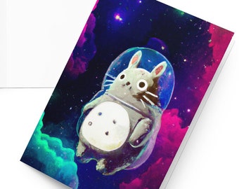 Totoro Floating In Space Card