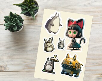 Studio Ghibli Totoro Catbus Kiki Jiji Sticker sheet