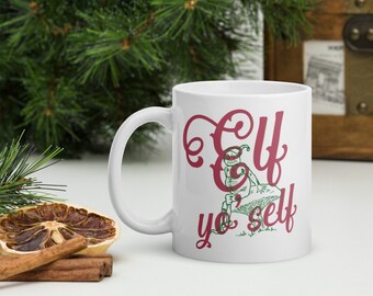Elf Yourself Taza blanca brillante
