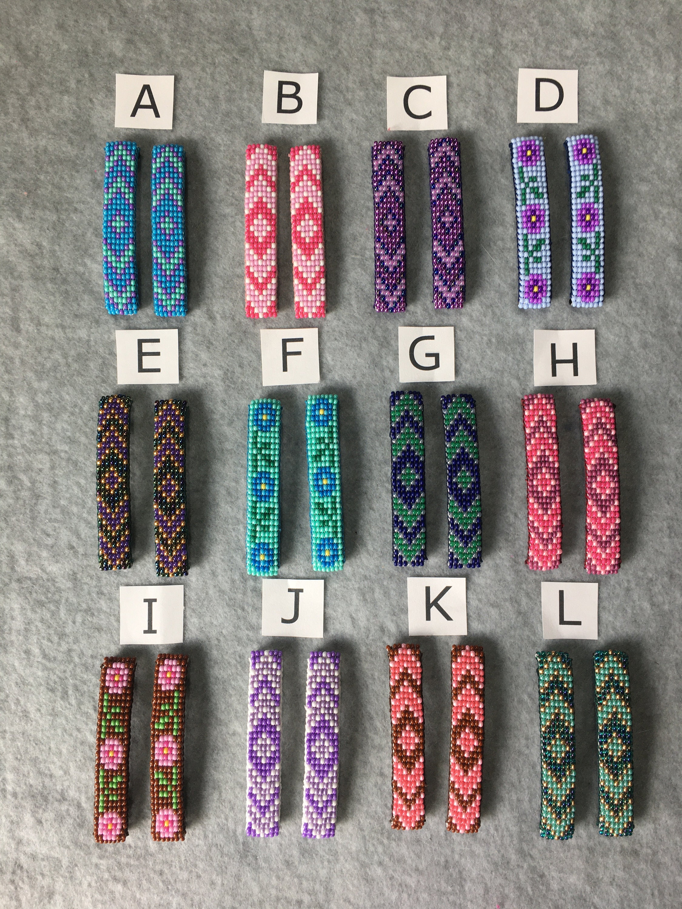 A Pair of Handmade Seed Bead Hair Barrettes Native American Etsy