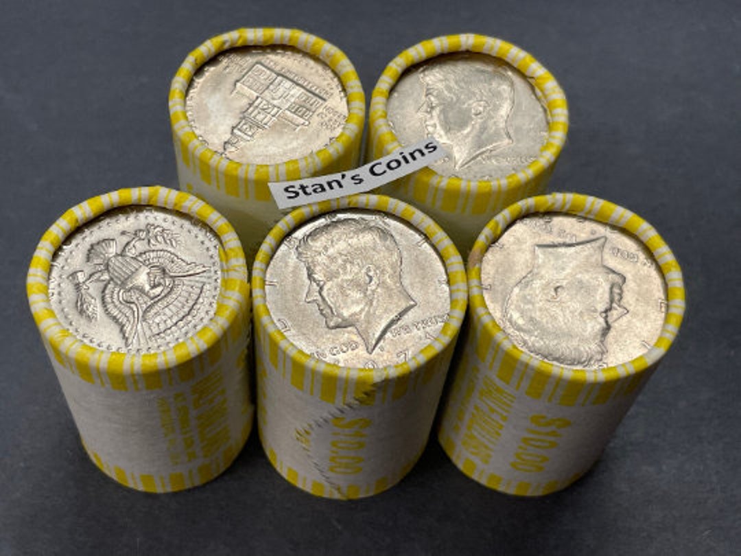 FIVE UNSEARCHED Half Dollar Coin Rolls Possible Silver Coins Etsy