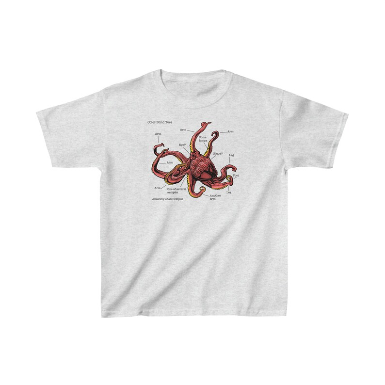Label Octopius Image Anatomy of an Octopus Kids Tee - Etsy