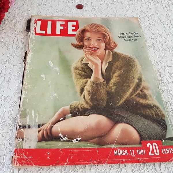 Vintage March 1961 Life Magazine, President Kennedy, Peace Corps, Civil War, Cars, Advertising