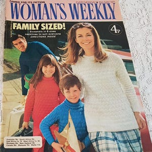 Vintage May 1971 English Woman&#39;s Weekly Magazine, Patterns Cooking Fashion Royalty