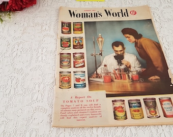 Vintage August 1951 Australian Womans World Magazine, Patterns Fiction Fashion Reviews