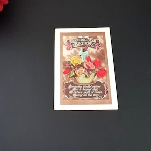 Vintage 1930s Greeting Your Birthday Card, Used Greeting Card
