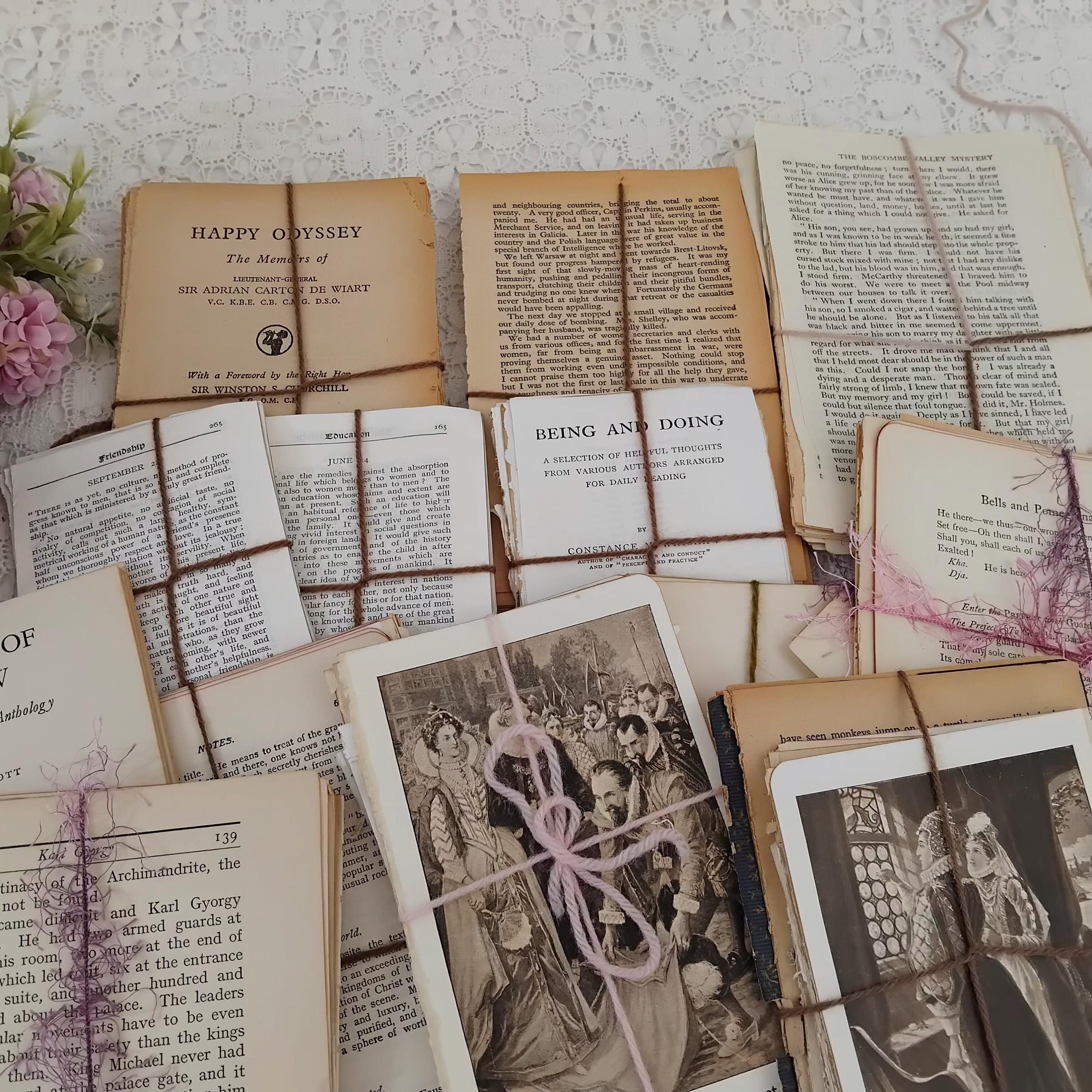 50 Pages Old Vintage Paper Pack, Random Selection of Book Pages - Etsy ...