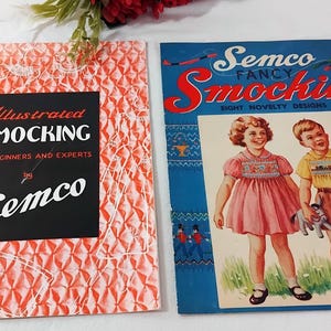2 Vintage 40s 50s Semco Smocking Patterns and Instruction Books