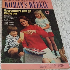Vintage July 1970 English Womens Weekly Magazine, Patterns Fashion Cooking Travel