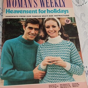 Vintage Aug 1970 English Womens Weekly Magazine, Knitting Crochet Fashion Cooking