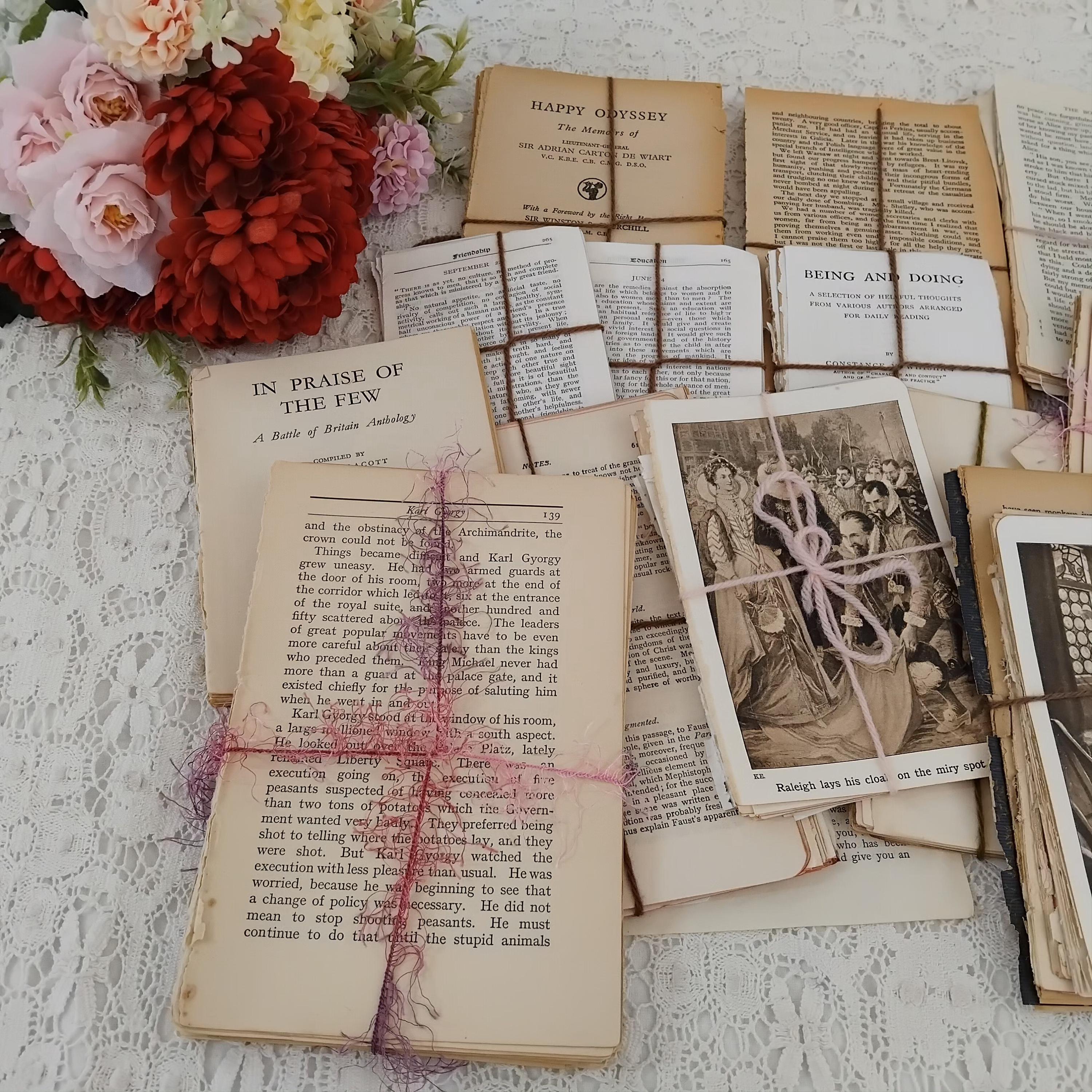 50 Pages Old Vintage Paper Pack, Random Selection of Book Pages - Etsy ...
