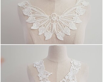 Vintage Edwardian Style Floral Lace Sew on Collar, 2 Designs