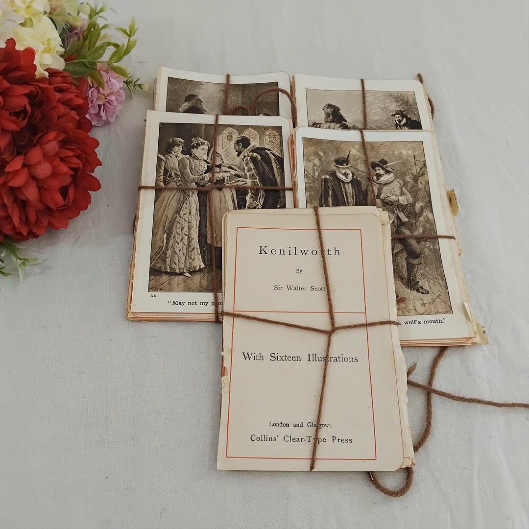 50 Pages Old Vintage Paper Pack, Sir Walter Scott Kenilworth - Etsy