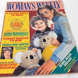 Vintage Feb 1984 English Women&#39;s Weekly Magazine, Knitting Fiction Fashion Cooking