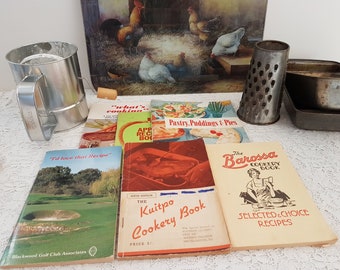 6 Vintage Mid Century Fundrafting Kochbücher, Golf Club Grundschule Südaustralien