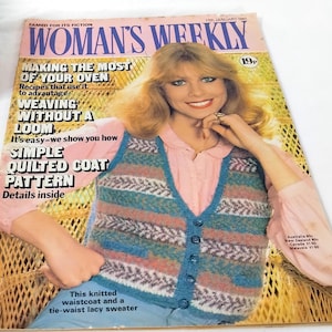 Vintage Jan 1981 English Women&#39;s Weekly Magazine, Knitting Fiction Fashion Cooking Royalty