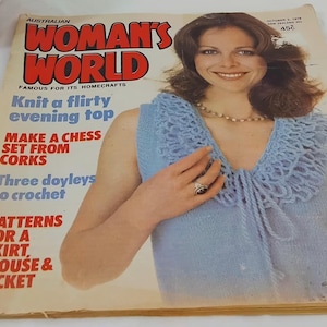 Vintage Oct 3 1979 Australian Woman&#39;s World Magazine, Patterns Craft Fashion Celebrities