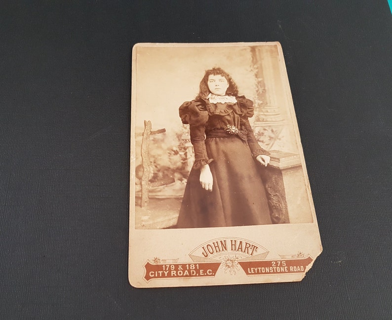 Antique Vintage Victorian Photograph, Young Lady Portrait Photograph, Sepia Potrait image 3