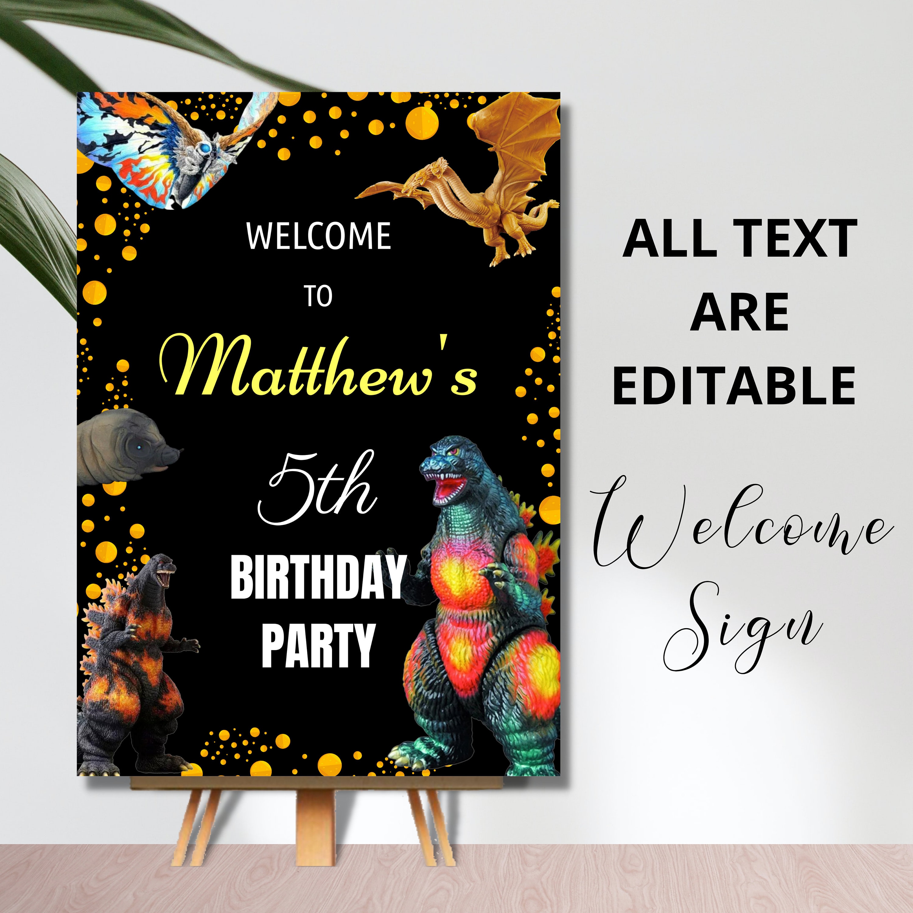 10 Godzilla Mothra Monster Favor Gift Bag Birthday Party 5.5 x 8 Filler  Goodie
