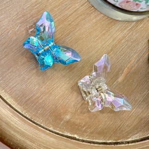 Iridescent Butterfly Hair Clip - Acrylic Claw Clip - Blue Fairycore Hair Accessory - Unique Gift For Her
