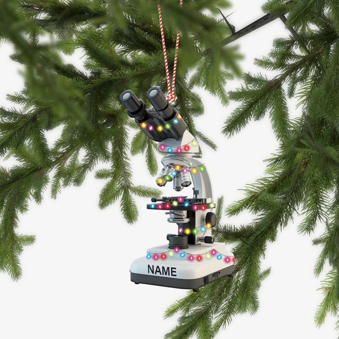 Custom Modern Microscope Christmas Ornament Microscope Etsy