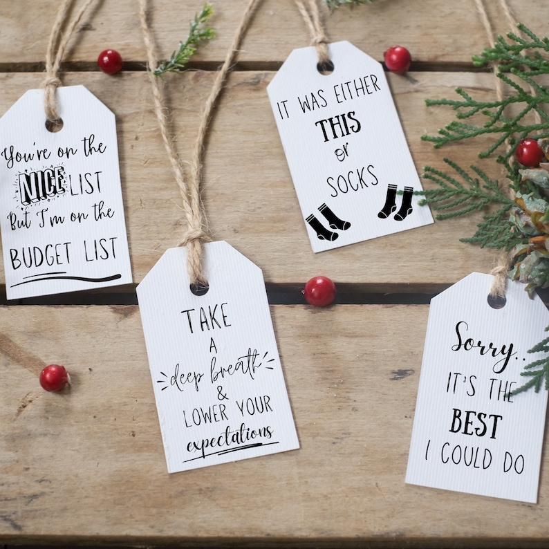 Funny Christmas Gift Tags, Printable Christmas Gift Tags Etsy