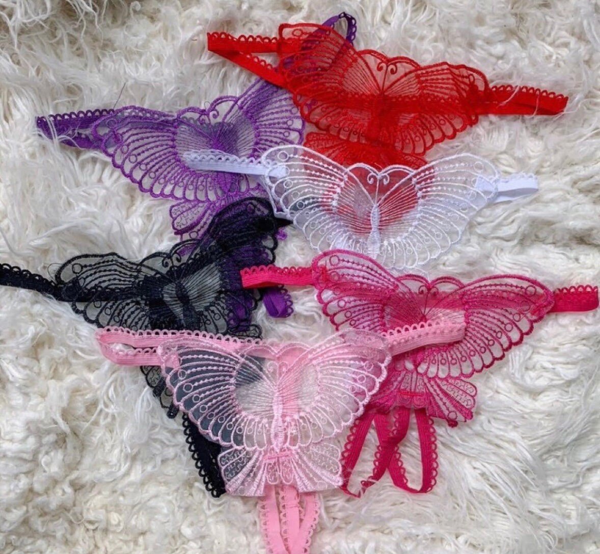 Crochetless Lace Butterfly Thongs Etsy