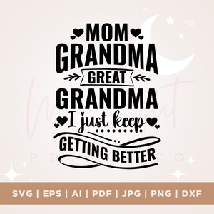 Bisavó SVG, Vovó Dizendo Svg, Vovó Svg, Bisavó, Vovó Svg, Png, Svg, Eps, Silhueta, Cricut, Arquivo de Corte, PNG, Digital