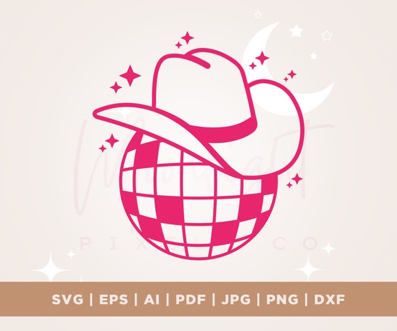 Disco Cowgirl SVG, Bachelorette SVG, Sublimation Design, Disco Cowboy Svg, Cowboy Hat Svg, Disco Ball Svg, Cricut, Png, Svg, sublimation
