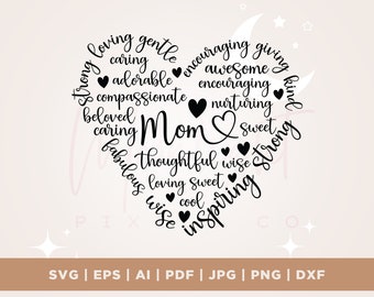 Madre svg, Mamá corazón svg, Mamá svg, Camisa, Mamá svg, Corazón svg, Día de las Madres svg, Tipografía svg, SVG, PNG Cricut, Png, Svg, sublimación