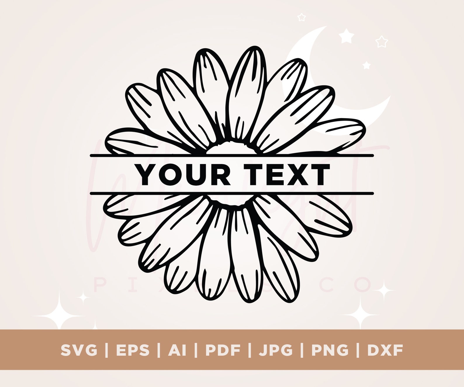 Split Monogram Daisy Daisy Split Monogram SVG, Flower Cut File (digital Download) - Etsy