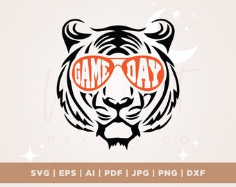 Tigers svg, Bengals svg, okulary przeciwsłoneczne Game Day, koszulki piłkarskie, Cricut, Svg, sublimacja, maskotka koszykówki, png, koszulka svg, plik do cięcia winylu