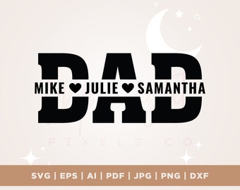 Dad SVG, Father's Day SVG, dad split name frame svg, dad png, dad cut file, Father svg, dad outline, dad dxf, silhouette, cut file, Cricut