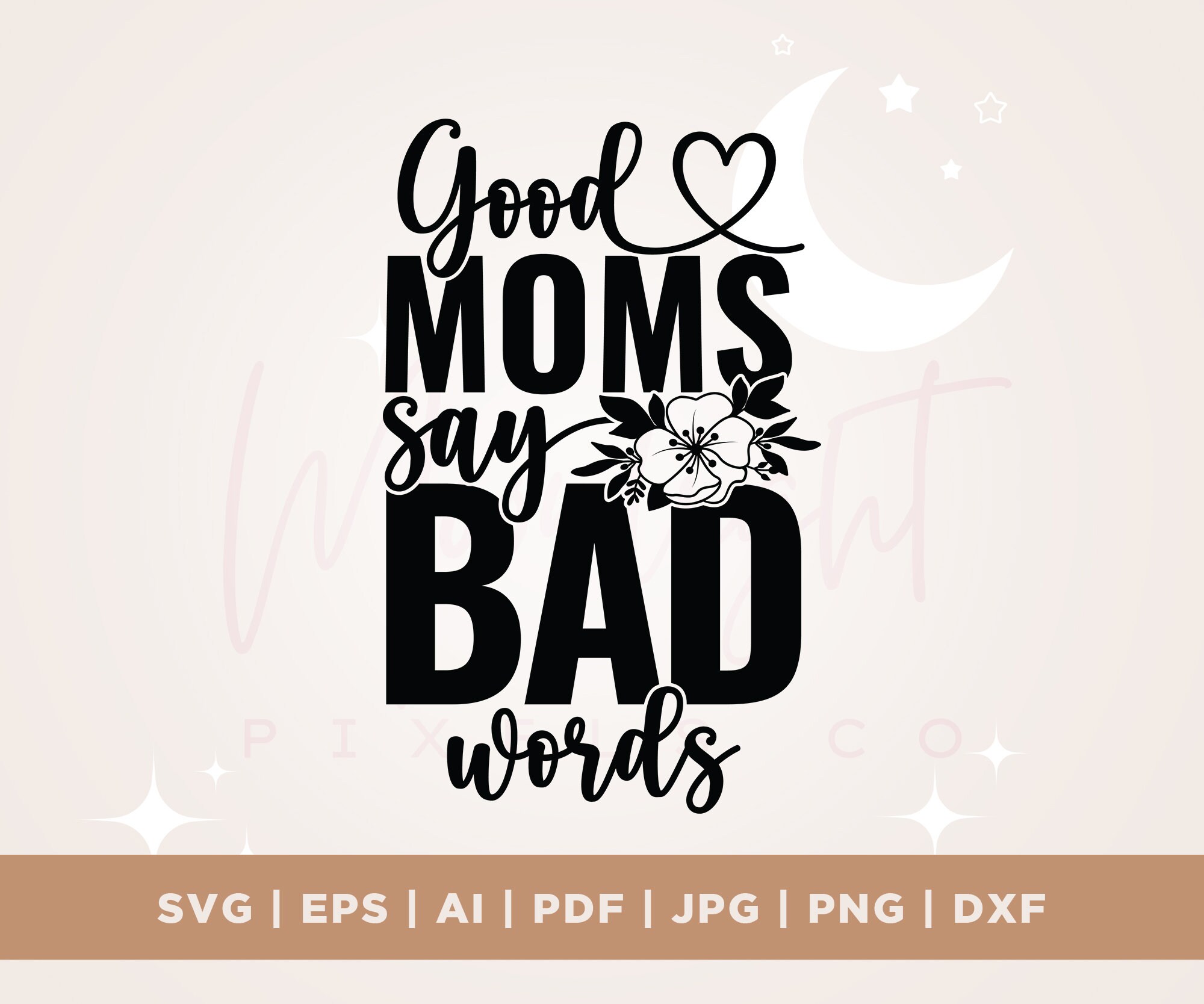Maglietta Donna 'Good Moms Say Bad Words' – Girocollo A Maniche Corte In Cotone Morbido, Casual Per Tutte Le Stagioni