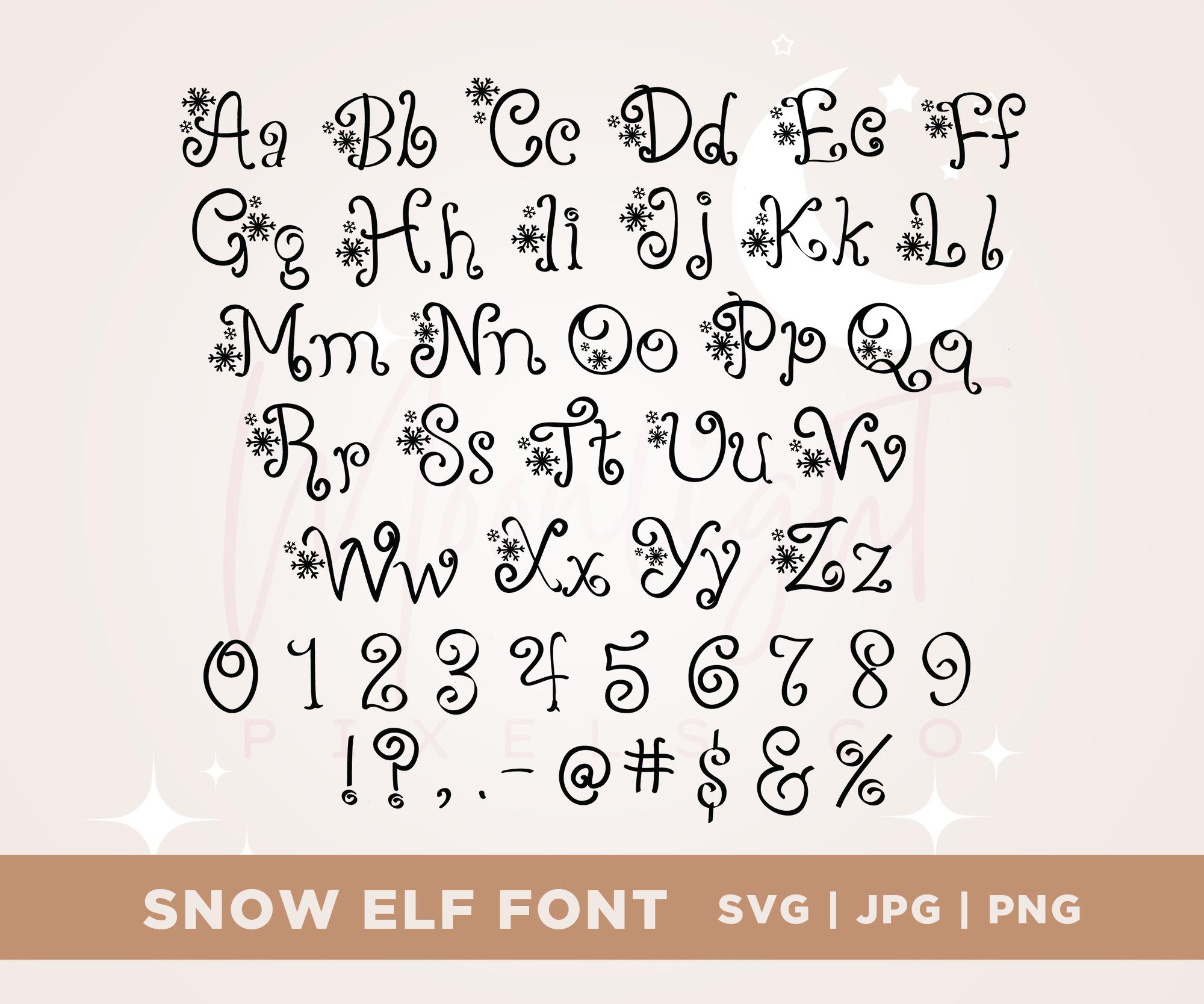 Curly Font SVG, Curl Letters, Cricut, Sublimation, Curly Cue Font, Elf ...