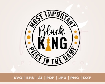 Black King svg, hombre negro svg, afroamericano svg, historia negra svg, día del padre svg, padre negro archivos svg para cricut, silueta