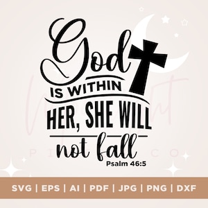 Gott ist in ihr, sie wird nicht fallen Psalm 46: 5 SVG, Bibel-Vers-Svg, Religiöses Svg, Schrift-Svg, Glaube-Svg, Svg-Dateien für Cricut, Herbst svg