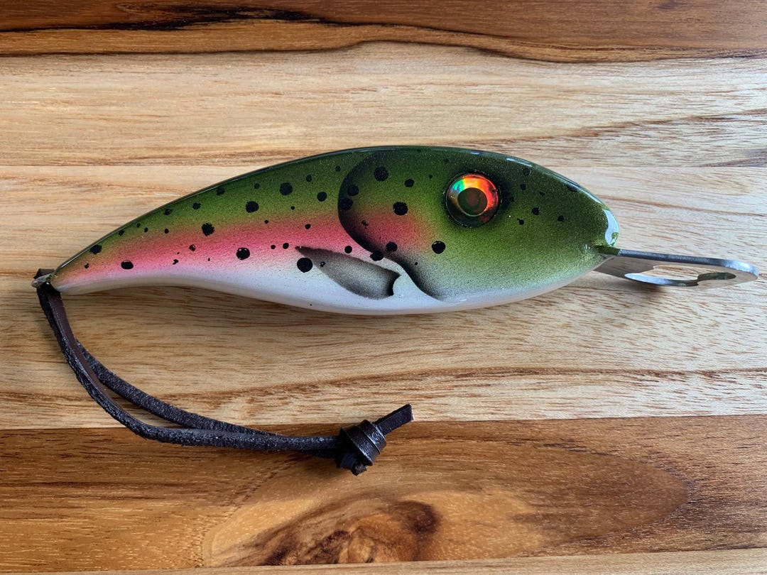 bottle opener fishing lure Bottle Opener Fishing Lure - Multiple Colors / Patterns -hard Wood