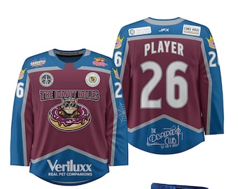 Dungeon Crawler Carl Donut Cat Jersey – NHL Style Custom Name/Number Polyester Shirt - Animal Reacue Donation Per Sale