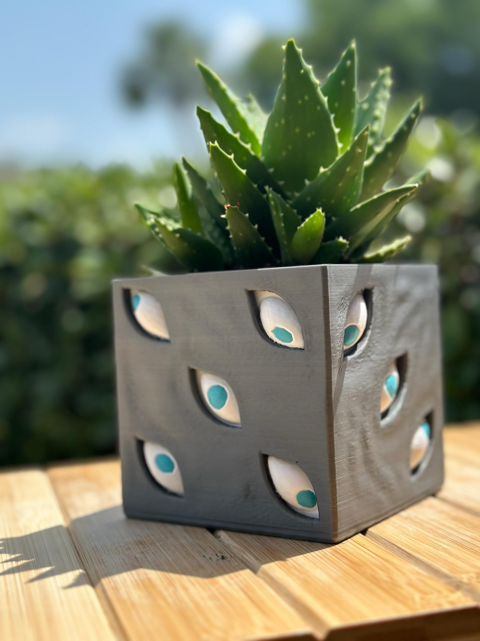 Gojo Anime Blue Eyes 3D Printed Prison Box - Jjk - Planter in Color ...